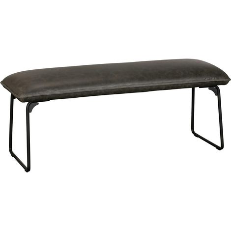 Banc industriel gris rembourré 120 cm OKA (1/3)