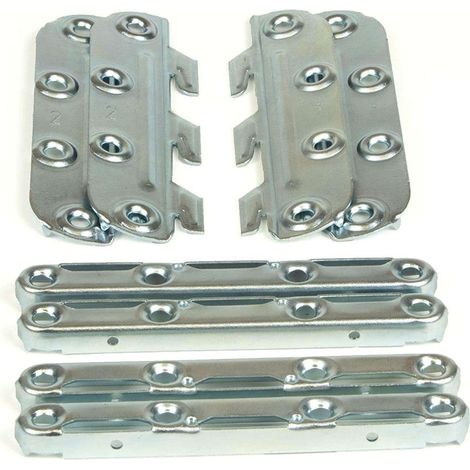 – Kit de ferrures d'assemblage pour lit – Acier galvanisé 130mm – 4 mâles et 4 femelles – Fixation robuste pour tête et pied de lit (1/3)