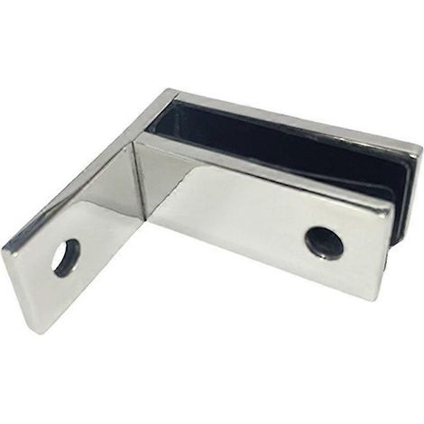 Clip de fixation d'angle fixe pour paroi de douche/salle de bain en acier inoxydable 304 moulé épais, code 90°. (1/5)