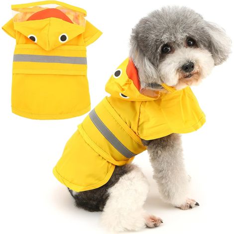 jaune,taille S Manteau de pluie amusant en forme de canard avec capuche pour chiens de petite taille,imperméable,léger et réfléchissant avec trou pour laisse,poncho pour animaux domestiques (1/5)