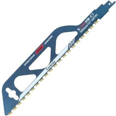 Reciprocating saw blade, reciprocating saw stone, made of tungsten carbide, metal steel, wood, for aerated concrete, brick, cement and concrete boards, length 305 mm TRIMEC (1/5)