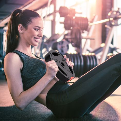 Ensemble de 4 disques de musculation pour l'entraînement, la salle de sport, le fitness à domicile, le renforcement musculaire : 2 disques de 10 kg et 2 disques de 5 kg, noirs.