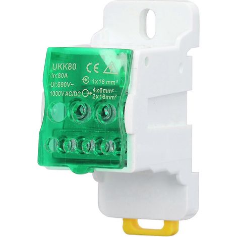 690V 80A DIN-Schienen-Klemmenblock-Verteilerkasten mit spleißbaren Messing-Leiterklemmen f