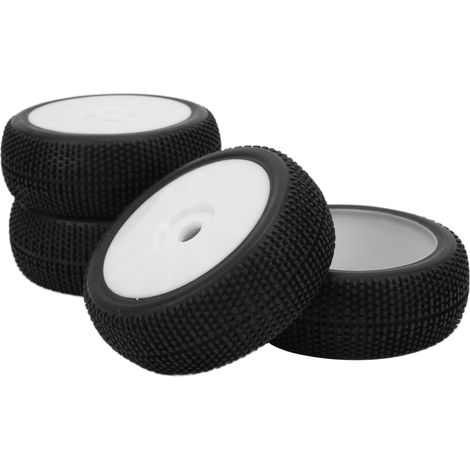 4 pneus et roues avant et arrière pour voiture RC tout-terrain 1/8 avec hexagone de 17 mm - Pièces de rechange blanches (1/5)