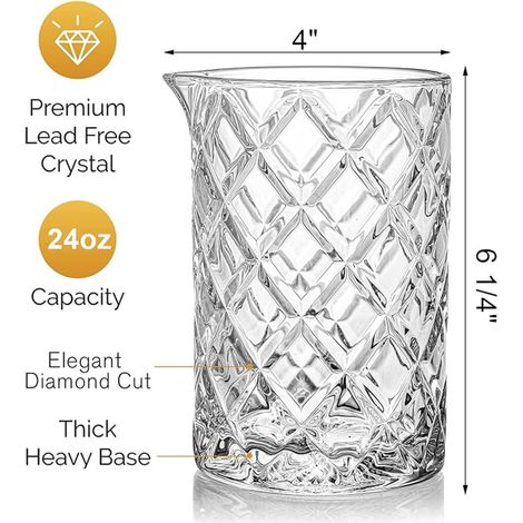 Crystal Cocktail Jug Mixing Jug Thick Bottom Seamless for Martini Mojito (1/3)