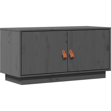 Meuble TV, Étagère TV, Meuble de Salon, Gris 80x34x40 cm Bois de pin massif OIB5153E (1/5)