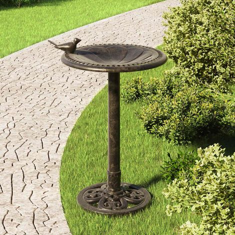 vidaXL Bebedero para pájaros de jardín plástico color bronce (1/5)
