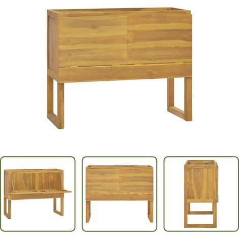 Bois de teck - Armoire de salle de bain 90x40x75,5 cm bois de teck solide (1/5)