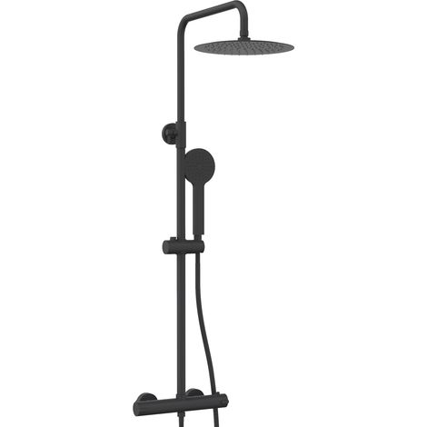 BATHME HBGRD037B INFINITY VELA Termostática Gran Ducha Rociador Redondo Negro Mate - ref: HBGRD037B (1/2)