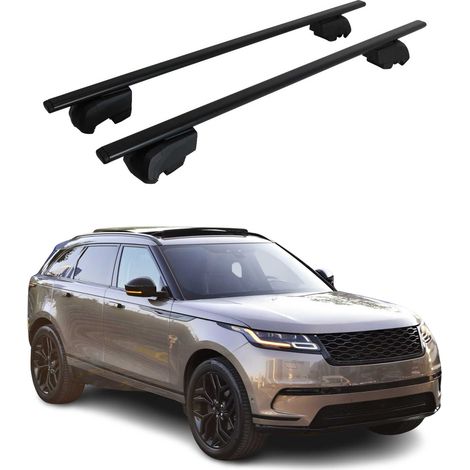 OMAC Barres de toit pour Land Rover Range Rover Velar L560 2017-2026 – City Crash tested – ISO PAS 11154:2006 – Antivol inclus – Charge max 75 kg – 2 barres Noir (1/4)