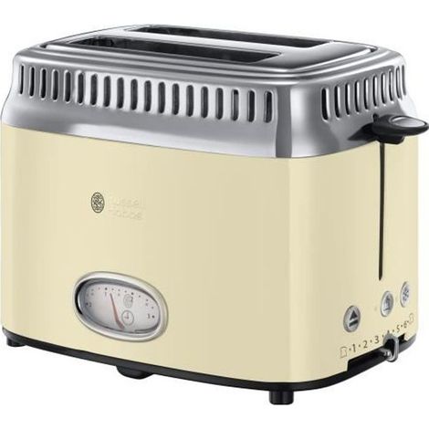 Grille-pain - RUSSELL HOBBS - Toaster Retro - 2 fentes - 1300 W - Creme (1/5)