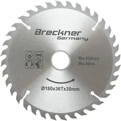 Disco circolare in widia per legno 180 × 30 mm, 36 denti, velocità massima 8.200 rpm Breckner Germany (1/3)