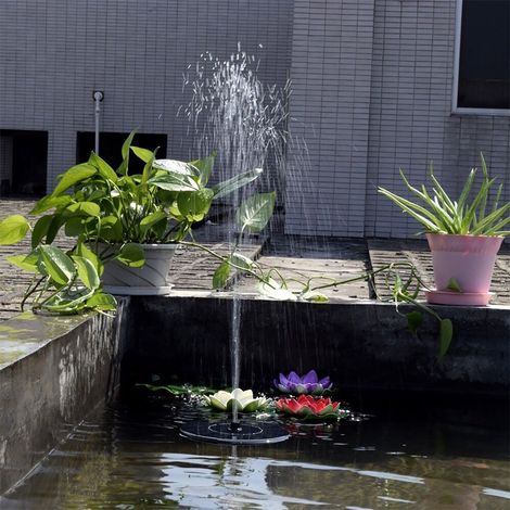 Pompe à fontaine flottante solaire créative pour bassins de jardin, piscines et aquariums, 180 l/h, 1,4 W (1/5)