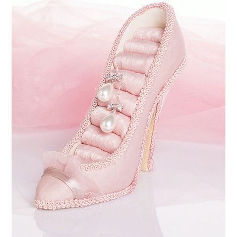 1 pc Organisateur de bijoux en forme de chaussure à talons élégante, boîte porte-bagues, cadeau parfait, rangement décoration de mode (1/5)