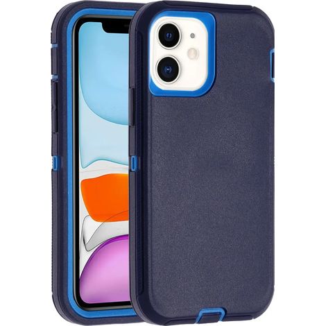 (Bleu foncé, iPhone Air) Coque de téléphone 3-en-1 ultra-résistante, antichoc et robuste, protection anti-chute