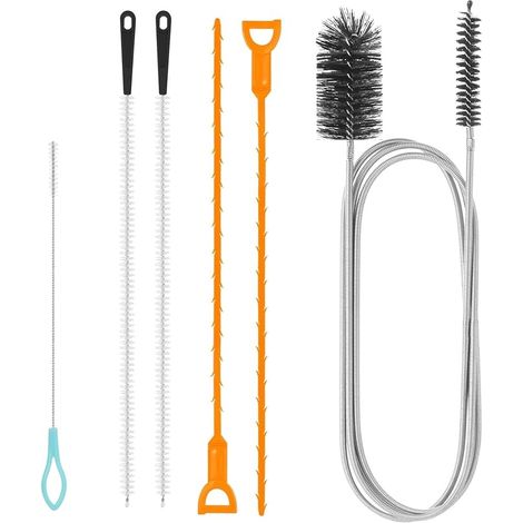 Furet Deboucheur Canalisation Brosse Canalisation WC Multifunctional Plumbing Unclogger Tool Drain Cleaning Brush Bathroom Shower Kitchen Plughole Hair Clog Remover (1/5)