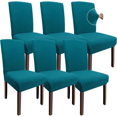 Stuhlhussen für Esszimmer, 6er Set, super dehnbar, Jacquard-Muster, waschbar (1/5)