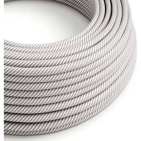 Creative-Cables, Cavo elettrico, 2 x 0,75 mm², 1 m, Bianco Ottico-Alluminio ERM46, Rotondo, effetto seta