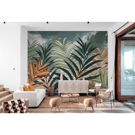 Papier Peint Feuillage - Jungle Picturale Douce - 150 x 250 cm (1/2)