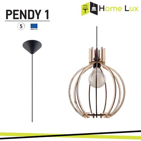 PENDENTE PENDY 1 E27 IN LEGNO (1/2)