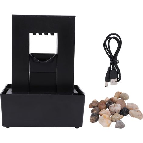 Fontaine décorative Petite fontaine eau gargouillante lumière LED Fontaine table Fonctionne piles USB Fontaine eau relaxante pierres (1/5)