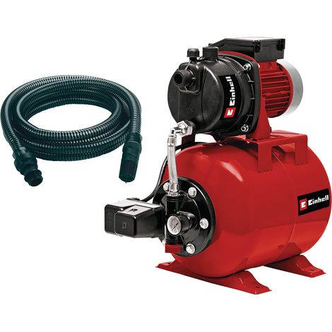 Einhell Groupe de surpression GC-WW 6538 Set (650 W, Hauteur d'aspiration 8 m, Câble d‘alimentation 1,4 m, Interrupteur à pression) Livré avec tuyau d'aspiration 7 m
