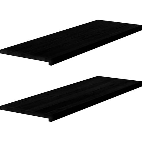Fensterbänke 2 Stk. Dunkelbraun 120x40x2 cm Massivholz Eiche