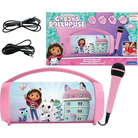 Lexibook, La casa delle bambole di Gabby, Altoparlante luminoso senza fili con microfono, suono stereo, funzione karaoke, porte USB e per schede SD, batteria ricaricabile, BTP585GDHZ (1/4)