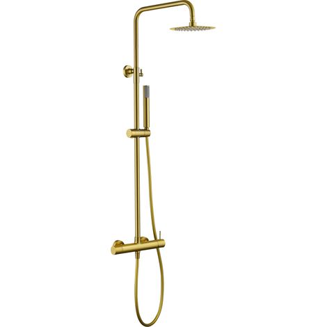 Ensemble douche mitigeur Genova finition or brossé [ IMEX® ]