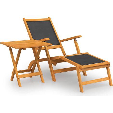 Maison Exclusive - Garten-Liegestuhl mit Tisch Massivholz Akazie (1/5)