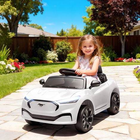 Voiture électrique enfant Ford Mustang Mach-E sous licence officielle 12 V télécommande 2,4 G 2 moteurs 92x55x44cm blanc (1/5)