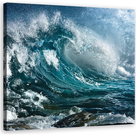 Tableau déco Vague turquoise 60x60 (1/5)