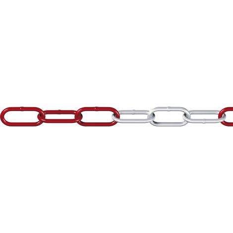 DÖRNER + HELMER DIN5685-1 Absperrkette rot-weiß verzinkt 6 mm 1 Bund=15 Meter (1/5)