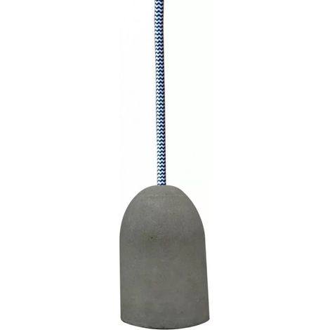 Opjet 010633 - Lampada a sospensione E27 attacco cemento max.40W - Cavo tessile 3m - Presa a muro