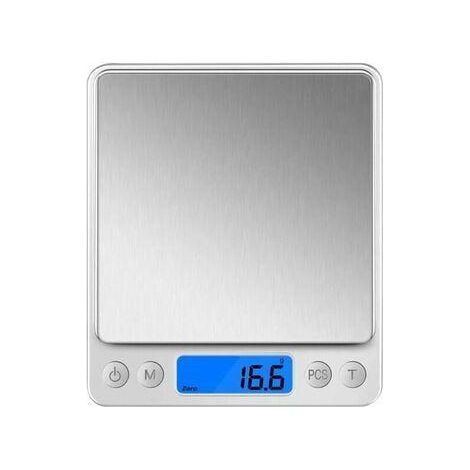 Balance De Cuisine - 0.1 G - 3 Kg - Fonction Tare Et Comptage Pièces - 6 Unités De Mesure - Acier Inoxydable - Pour Cuisiner Boulangerie Café Bijouterie (1/5)