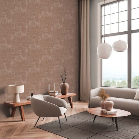 Papier peint bois, planche de bois beige foncé, chambre, cuisine, 781293 (1/4)