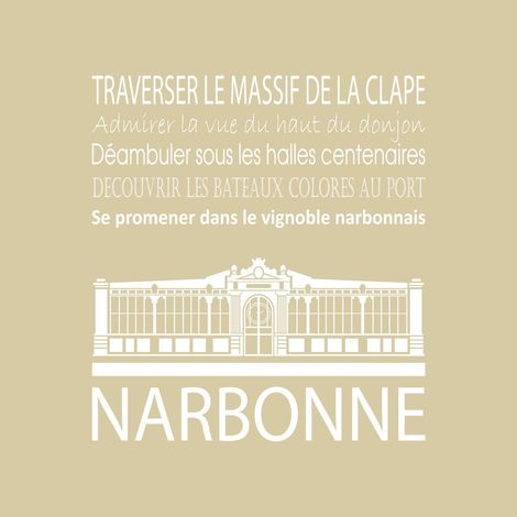 Tableau sur toile Narbonne beige 30x30 cm - Impression sur Toile Murale Décorative - Image imprimée en HD sur Toile - Toile sur Châssis en Bois FSC - Fabriqué en France