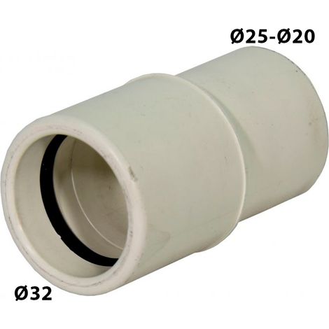 Reducción Ø32 a Ø25-Ø20 blanco para desagüe