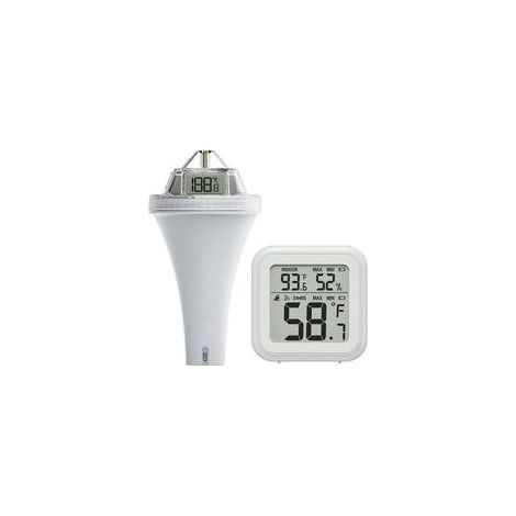 Thermomètre Flottant sans Fil pour Piscine avec Triple Écrans LCD Moniteur de Température de l'Eau Extérieure pour Piscine, Aquarium, Étang (1/4)