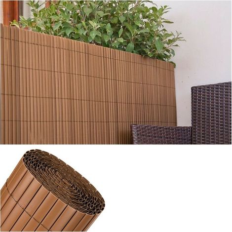 Canniccio PVC Recinzione recinto Balcone frangivento Doppio 2 x 3 m, cioccolato, per Giardini e Balconi, Frangivento