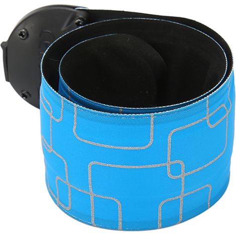 Bracelet de sécurité LED lumineux rechargeable par USB, 3 niveaux d'intensité réglables, bleu, idéal pour la course nocturne en extérieur. (1/5)