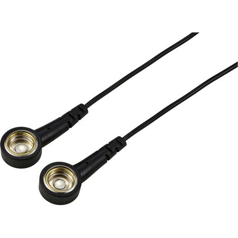 TRU COMPONENTS TC-12356300 ESD-Erdungskabel  Schwarz 1.80 m Druckknopf 10 mm, Druckknopf 10 mm