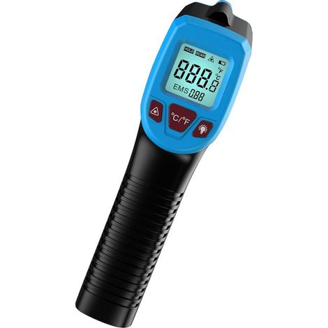Infrarot-Thermometer mit LCD-Bildschirm, berührungsloses digitales Lasermessgerät, Temperaturbereich -50 °C bis 600 °C, blau (1/5)