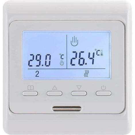 7-Day Programmable Room Thermostat, Digital Display, AC230V Max3A, Works with Radiant Underfloor Heating WG806 White (1/4)