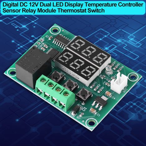 Contrôleur de Température Numérique DC 12V avec Double Affichage LED et Relais
