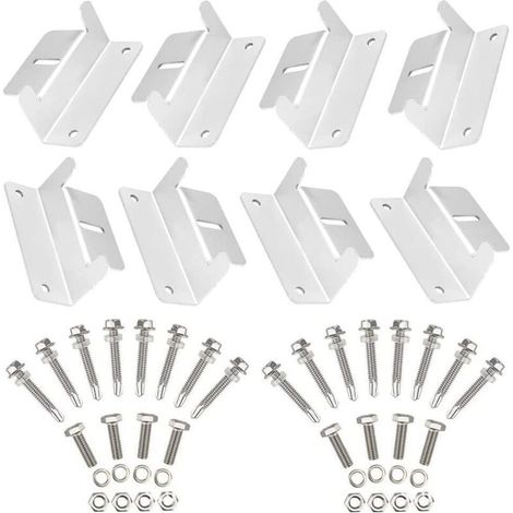 Set aus 2 Z-förmigen Montagesystemen für Solarpaneele, für Wohnwagen, Boote, Autos, LKWs, Häuser, netzunabhängige Dachmontage (insgesamt 8 Halterungen)
