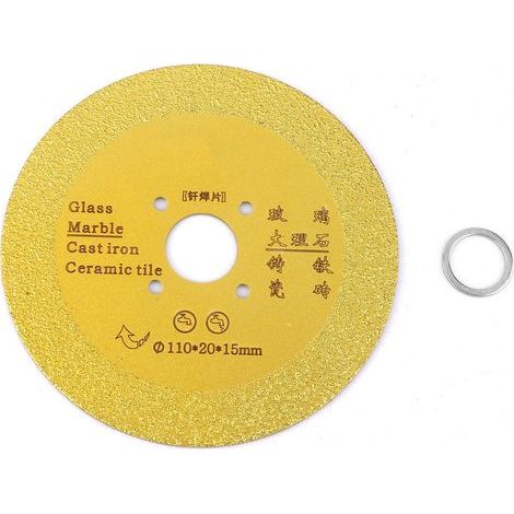 Disque diamanté 110mm pour coupe et meulage de céramique, verre, pierre - Lame brasée (01) (1/5)