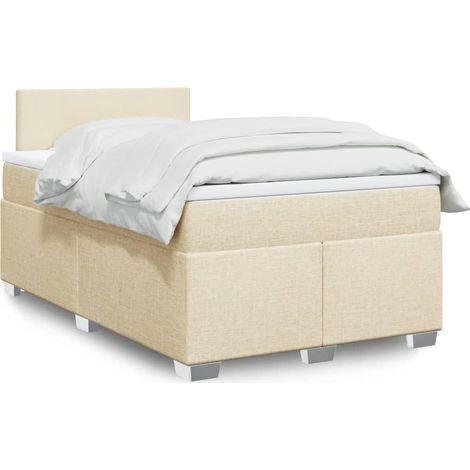 Boxspringbett mit Matratze Creme 120x200 cm Stoff