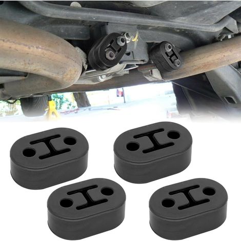 4 Pièces Support D'Échappement en Caoutchouc Noir, Convient à Tous Les Véhicules, pour Protéger Le Système Arrière, 2 Trous 12mm (1/5)