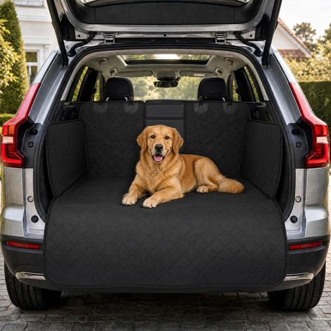 Protection Coffre Voiture Chien, Housse de Coffre pour Chien Imperméable et Antidérapante, Tapis de Coffre Intégrale Étanche Anti-Rayures avec Protège Pare-Chocs, Universel pour SUV (1/5)